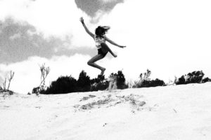 Jump in the sand Fraser Island